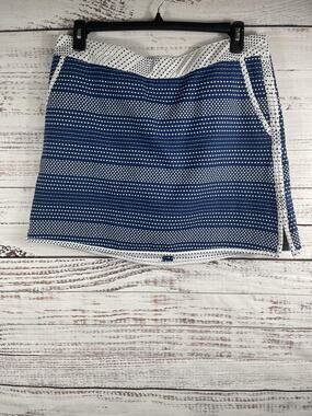 Lady Hagen Skort Women's SZ 14 Blue White Patterned Golf Tennis Athletic Stretch